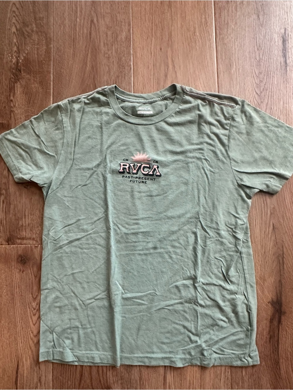 RVCA Men's Short Sleeve Logo T-Shirt in Sage Green size XL
